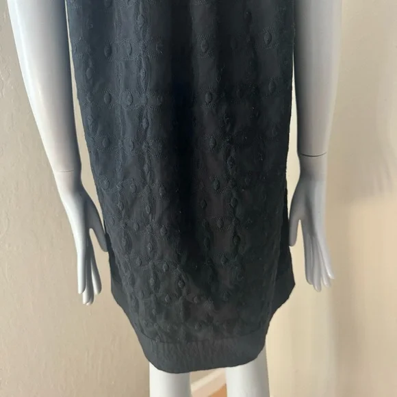 JUICY COUTURE Embroidered Shift Dress Black 100% Cotton A-Line Scoop Neck Size 6 - Picture 10 of 15